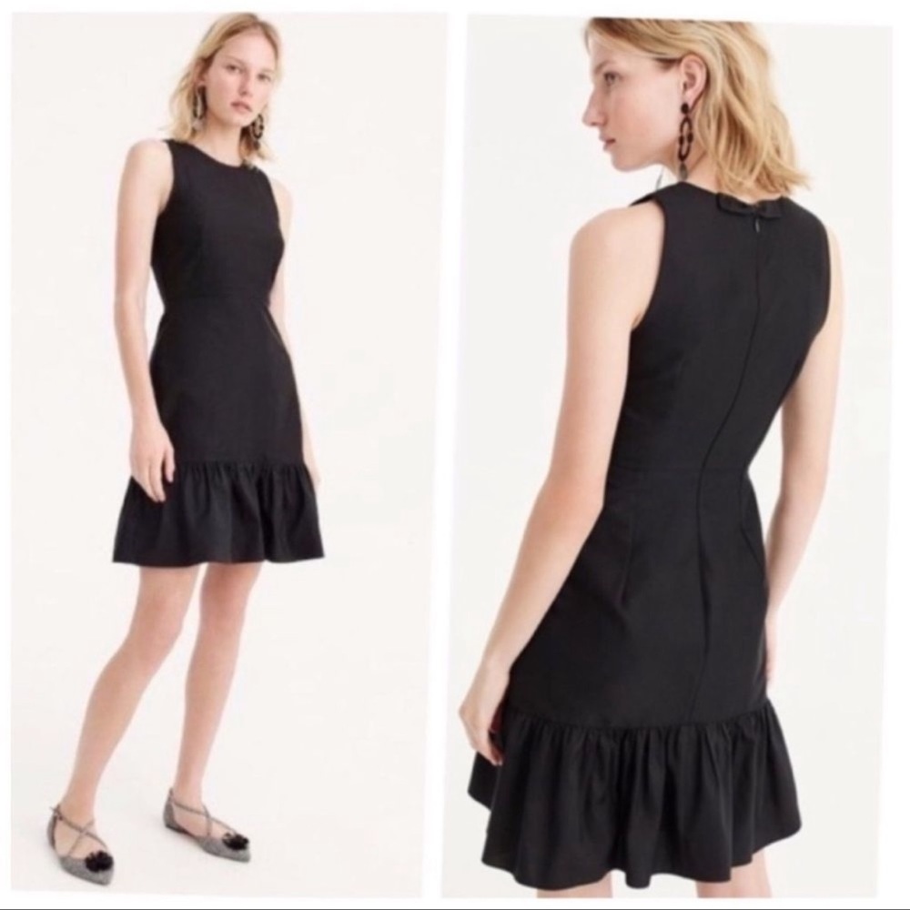 J. Crew Drop Waist Sleeveless Silk Blend Trumpet Mini Dress